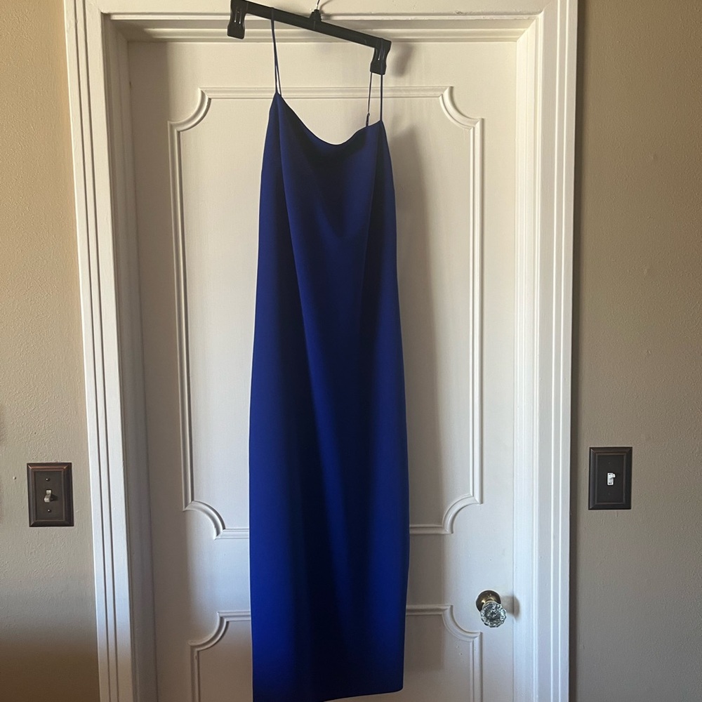 Lavender Brown Blue Spaghetti Strap Slip Midi Dress